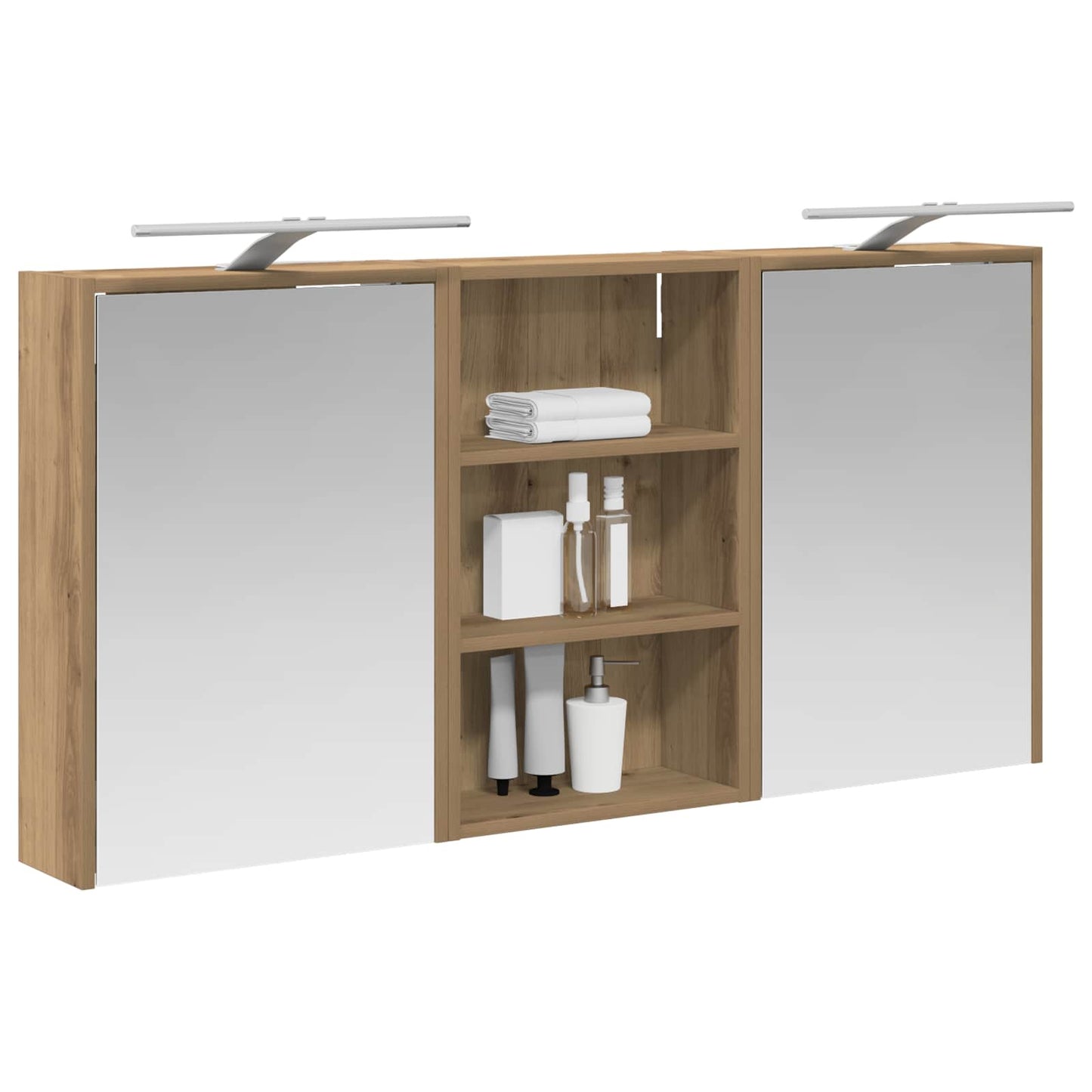 Badeværelsesskabsæt 3 stk. 126 x 16 x 62.5 cm Konstrueret træ