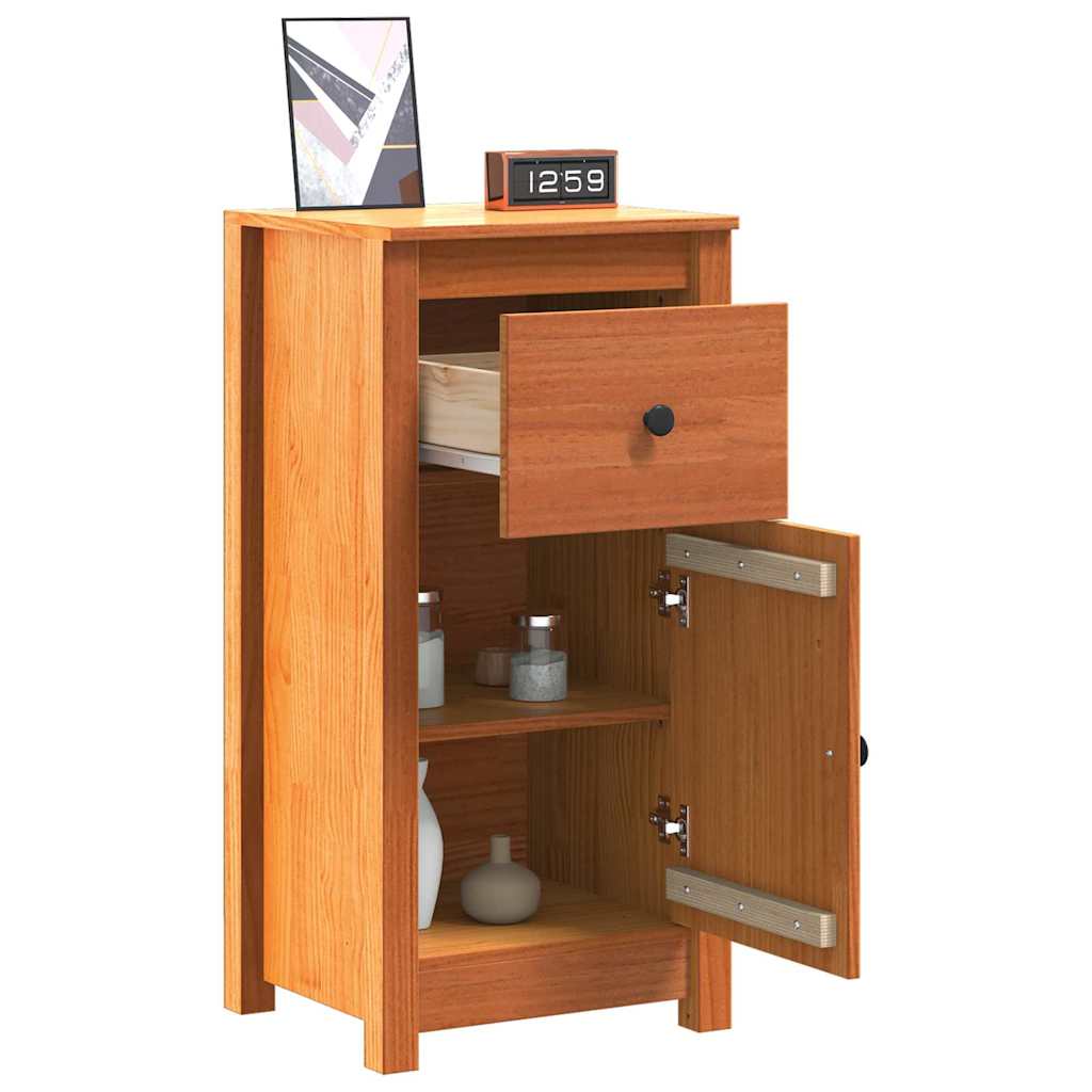 Sideboard 2 stk. Voks brun 39 x 34,5 x 80 cm Massiv fyrretræ