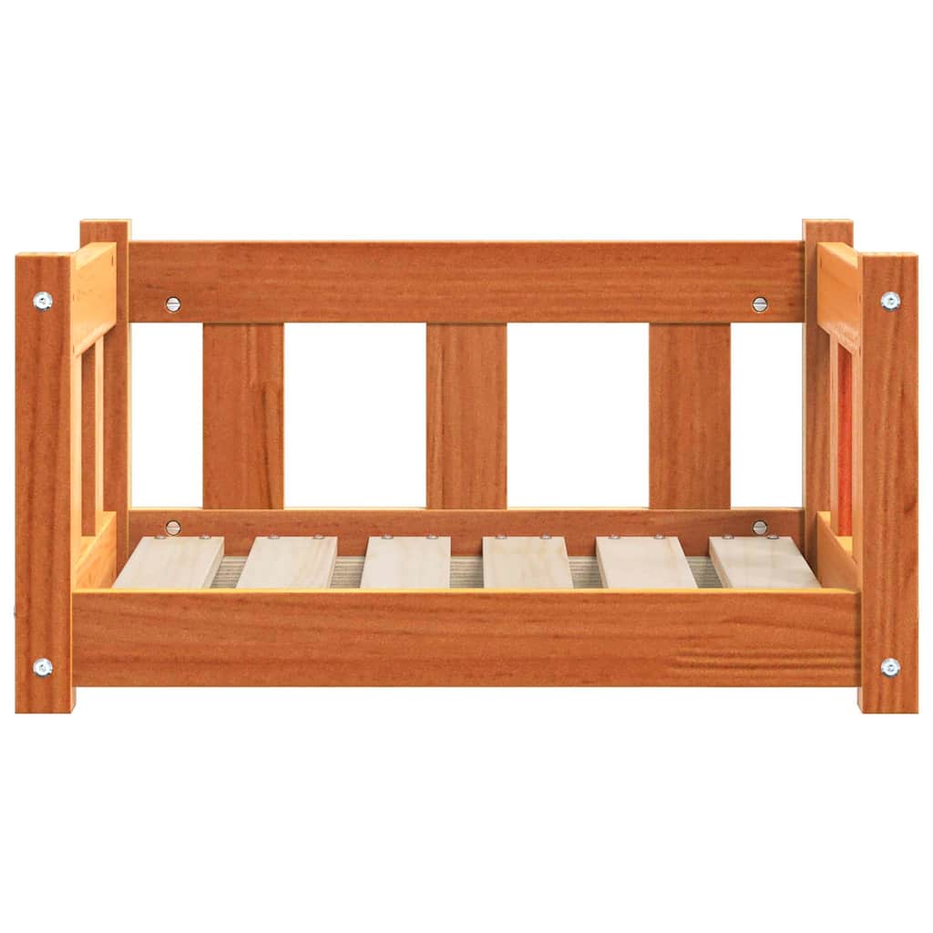 Hundeseng 55 x 45 x 28 cm Massivt fyrretræ Voksbrun