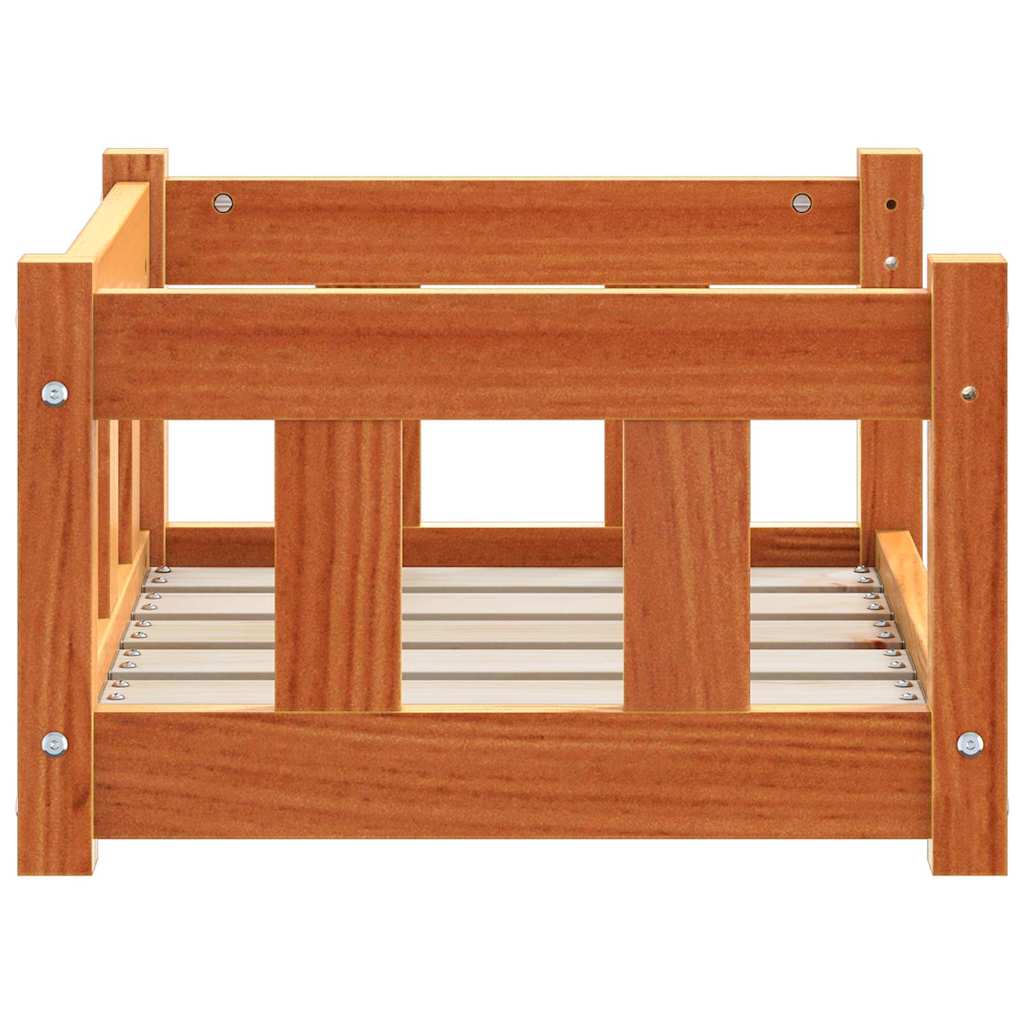 Hundeseng 55 x 45 x 28 cm Massivt fyrretræ Voksbrun