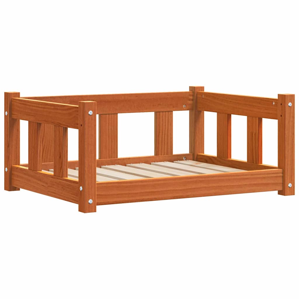 Hundeseng Voks brun 65,5 x 50 x 28 cm Massiv fyrretræ