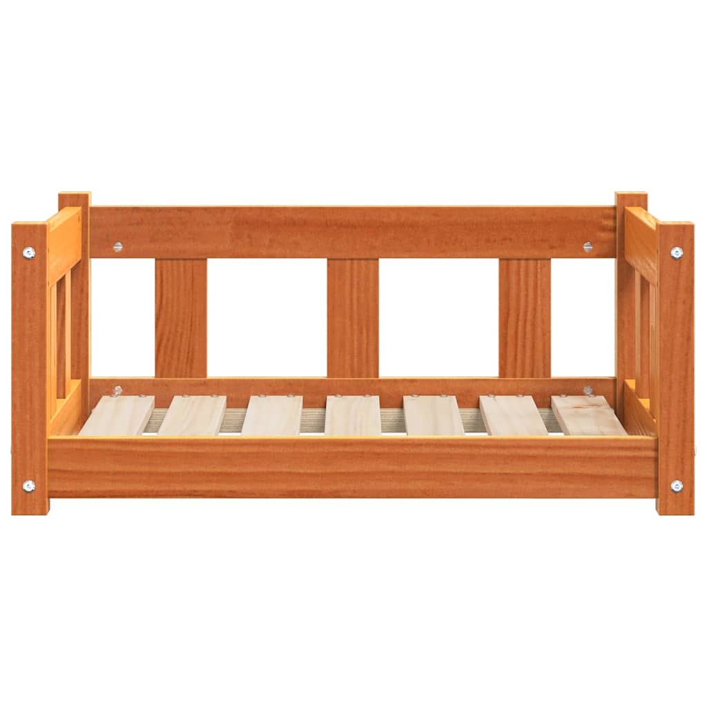 Hundeseng Voks brun 65,5 x 50 x 28 cm Massiv fyrretræ