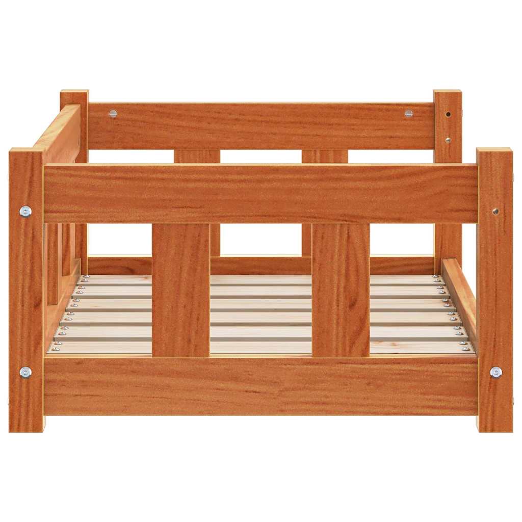 Hundeseng Voks brun 65,5 x 50 x 28 cm Massiv fyrretræ
