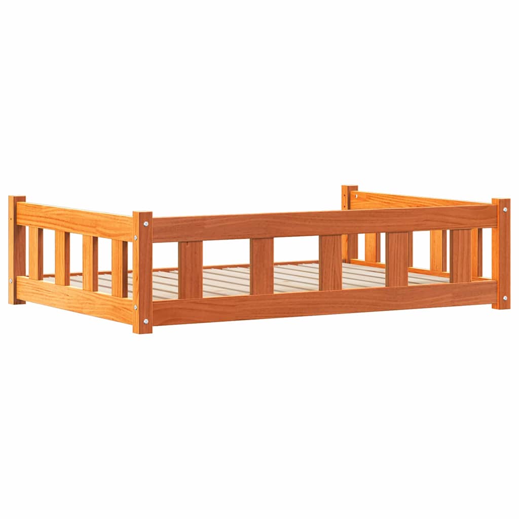 Hundeseng 100 x 70 x 28 cm Massivt fyrretræ Voksbrun