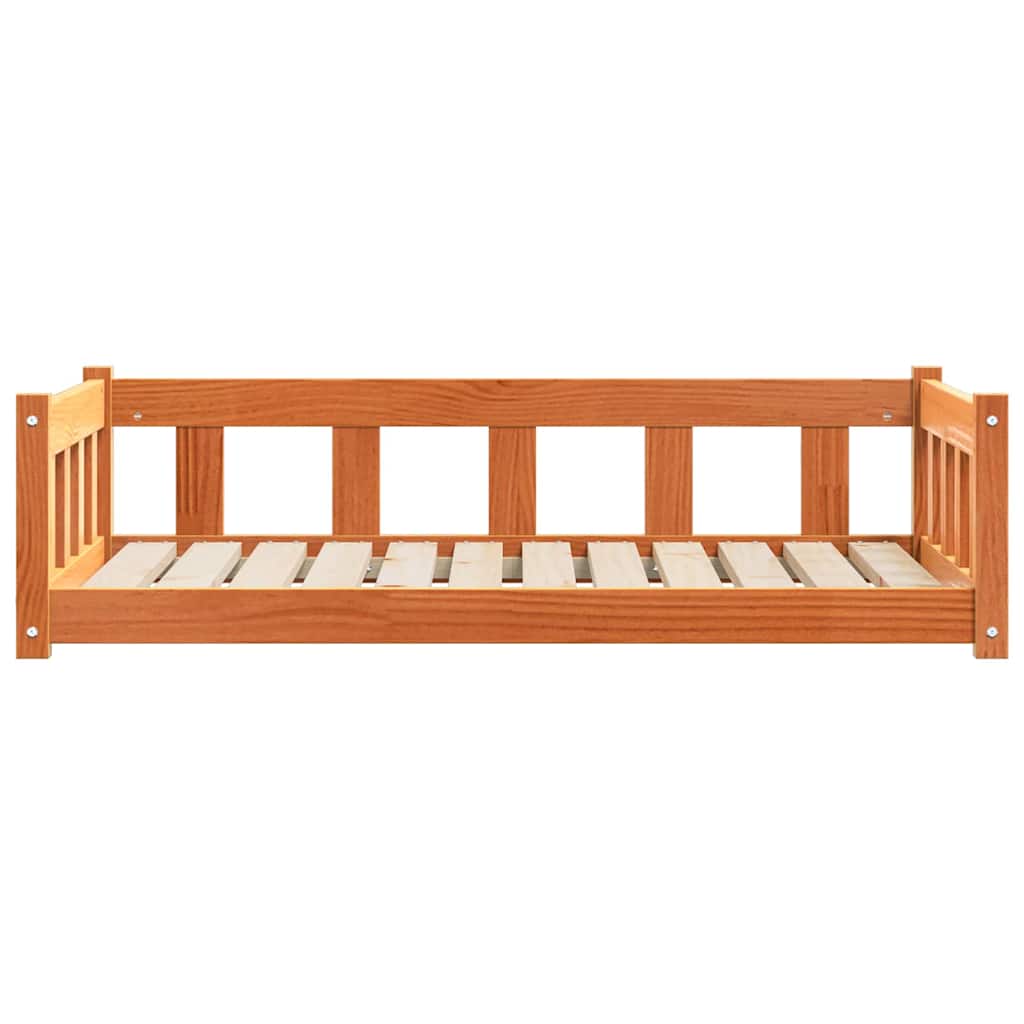 Hundeseng 100 x 70 x 28 cm Massivt fyrretræ Voksbrun