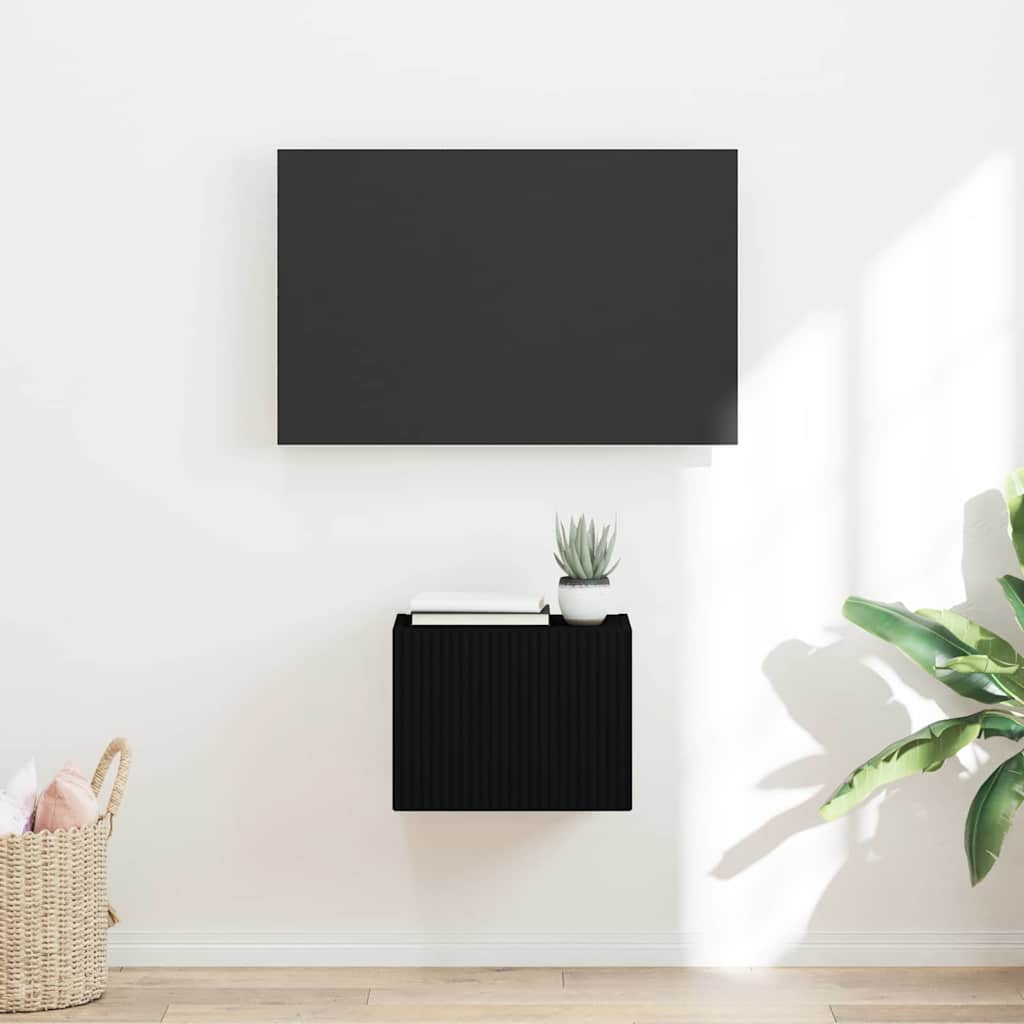 TV vægskab 39 x 31 x 29,5 cm Sort Konstrueret træ