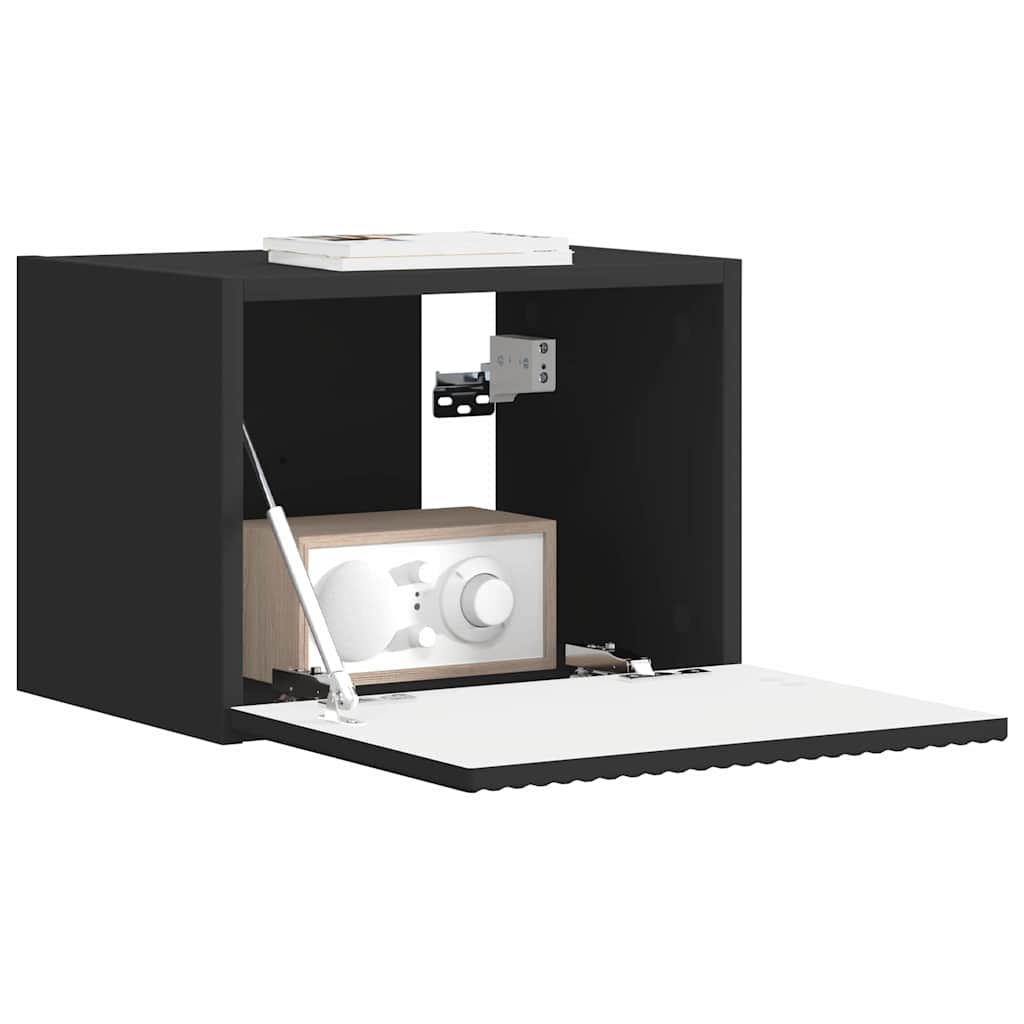 TV vægskab 39 x 31 x 29,5 cm Sort Konstrueret træ