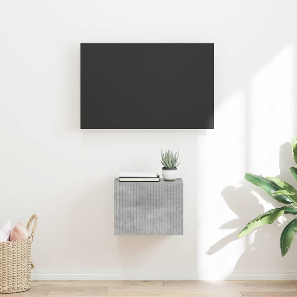 TV vægskab 39 x 31 x 29,5 cm Betongrå Konstrueret træ