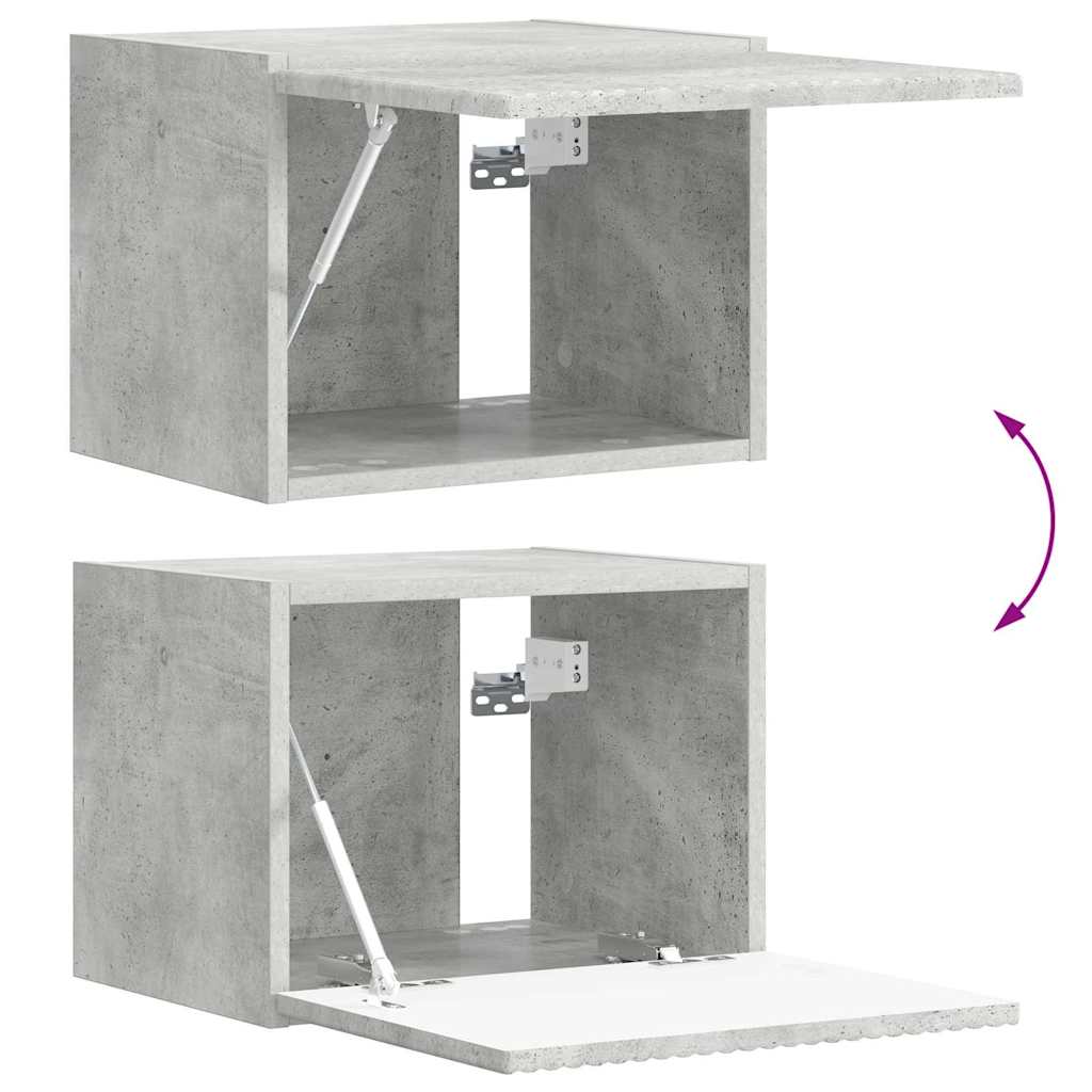 TV vægskab 39 x 31 x 29,5 cm Betongrå Konstrueret træ