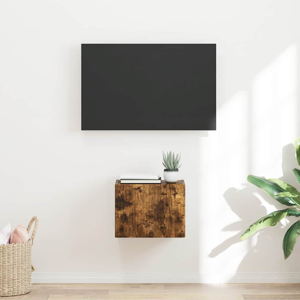 TV vægskab 39 x 31 x 29,5 cm Røget eg Konstrueret træ