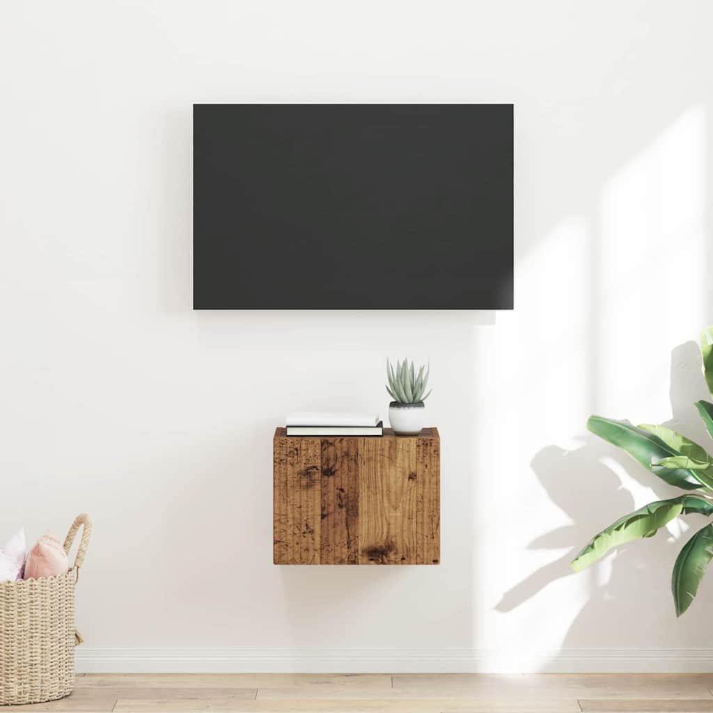 TV vægskab 39 x 31 x 29,5 cm Gammelt træ Konstrueret træ