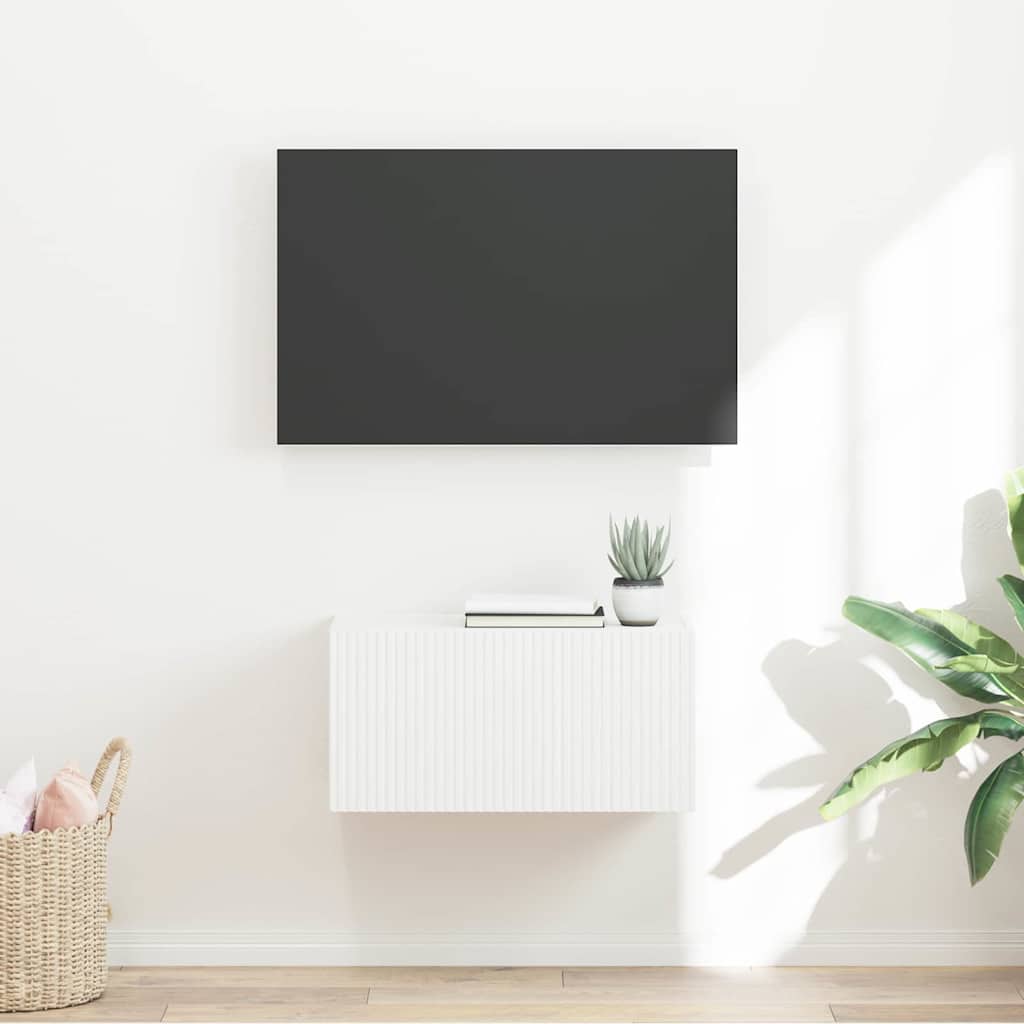 TV vægskab 60 x 31 x 29,5 cm Hvid Konstrueret træ