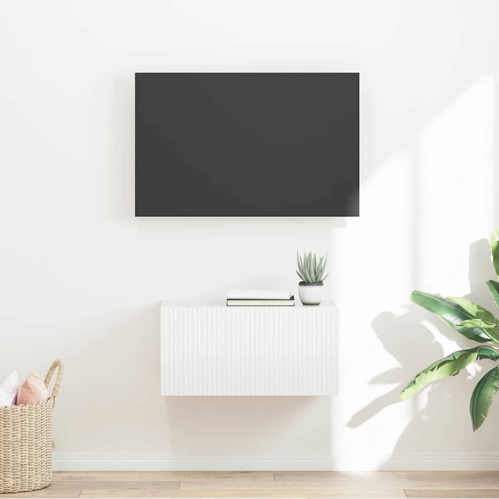 TV vægskab 60 x 31 x 29,5 cm Gloss Hvid Konstrueret træ
