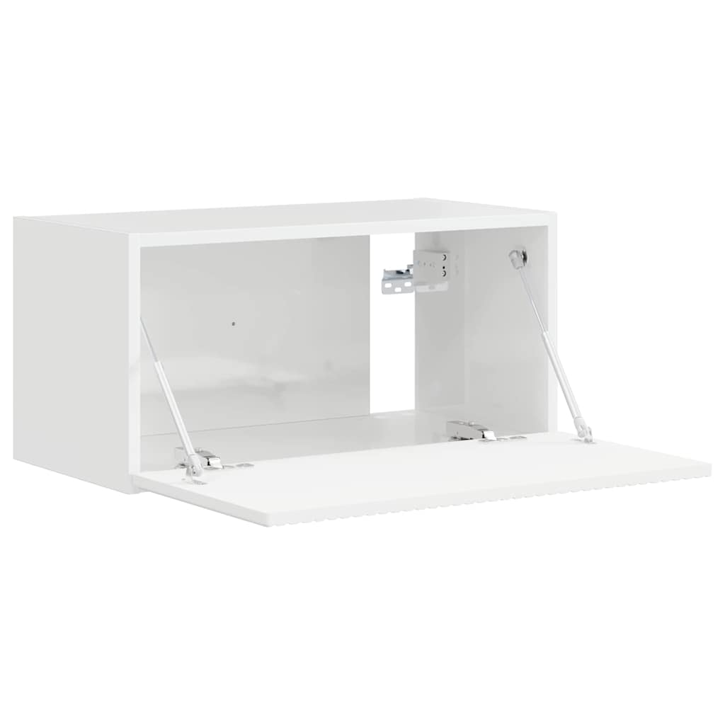 TV vægskab 60 x 31 x 29,5 cm Gloss Hvid Konstrueret træ