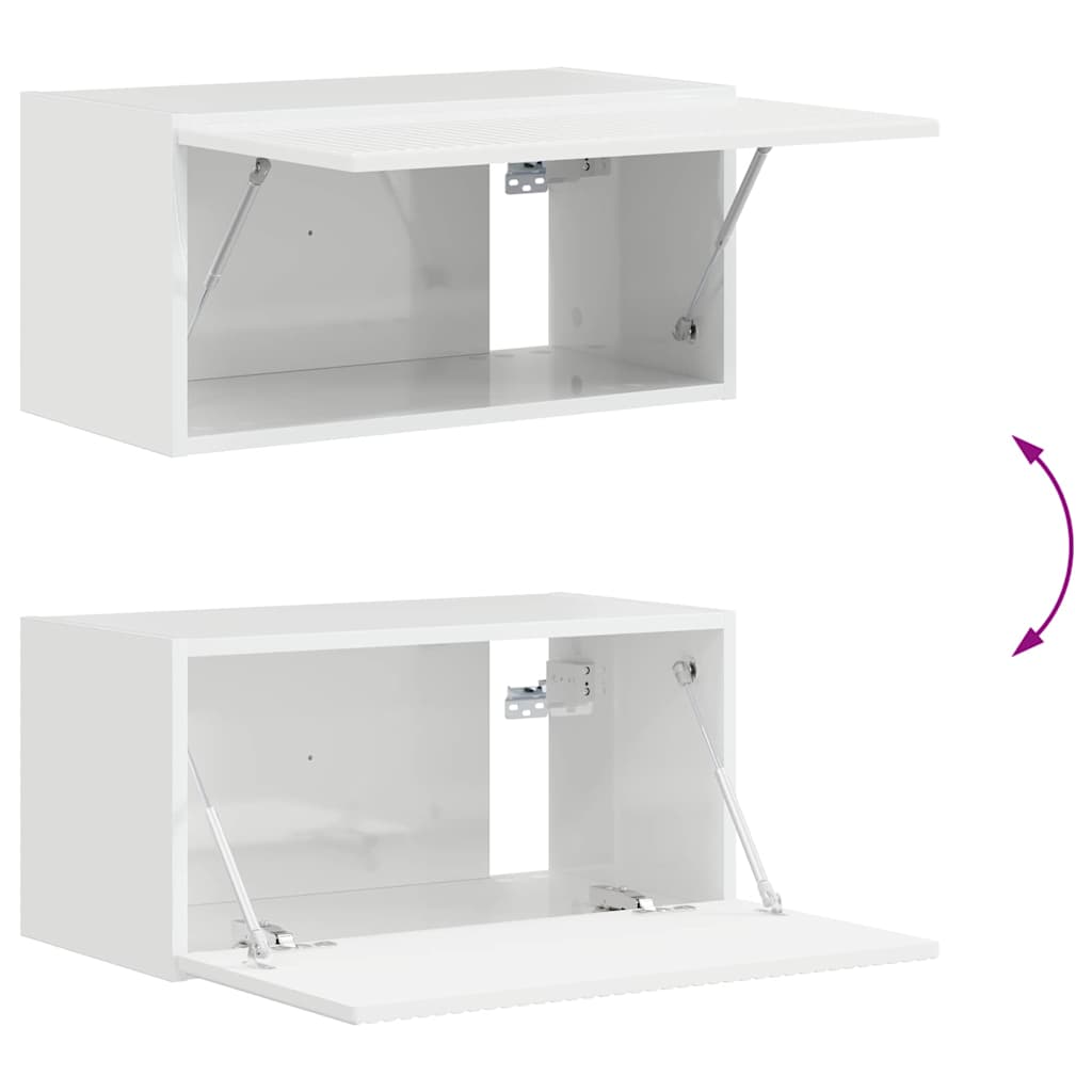 TV vægskab 60 x 31 x 29,5 cm Gloss Hvid Konstrueret træ