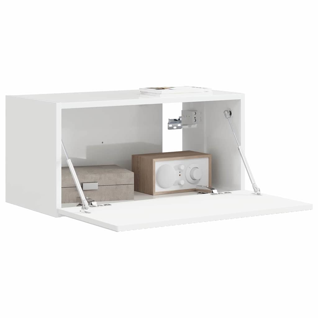 TV vægskab 60 x 31 x 29,5 cm Gloss Hvid Konstrueret træ