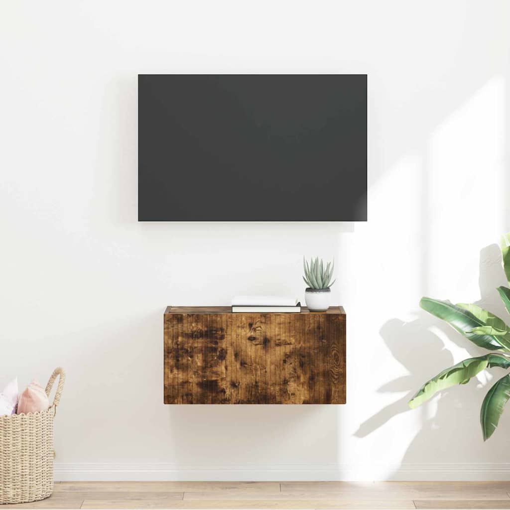 TV vægskab 60 x 31 x 29,5 cm Røget eg Konstrueret træ
