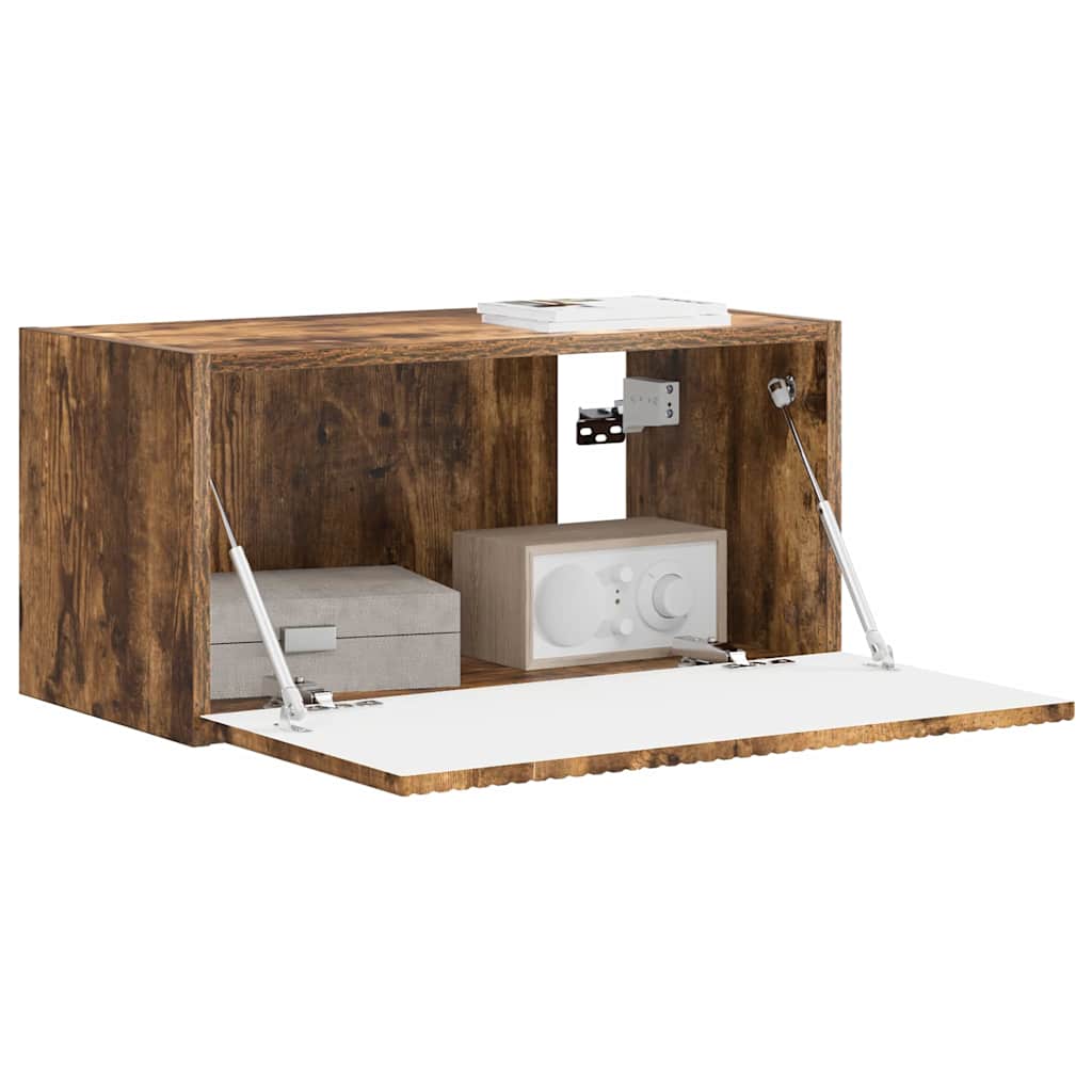 TV vægskab 60 x 31 x 29,5 cm Røget eg Konstrueret træ