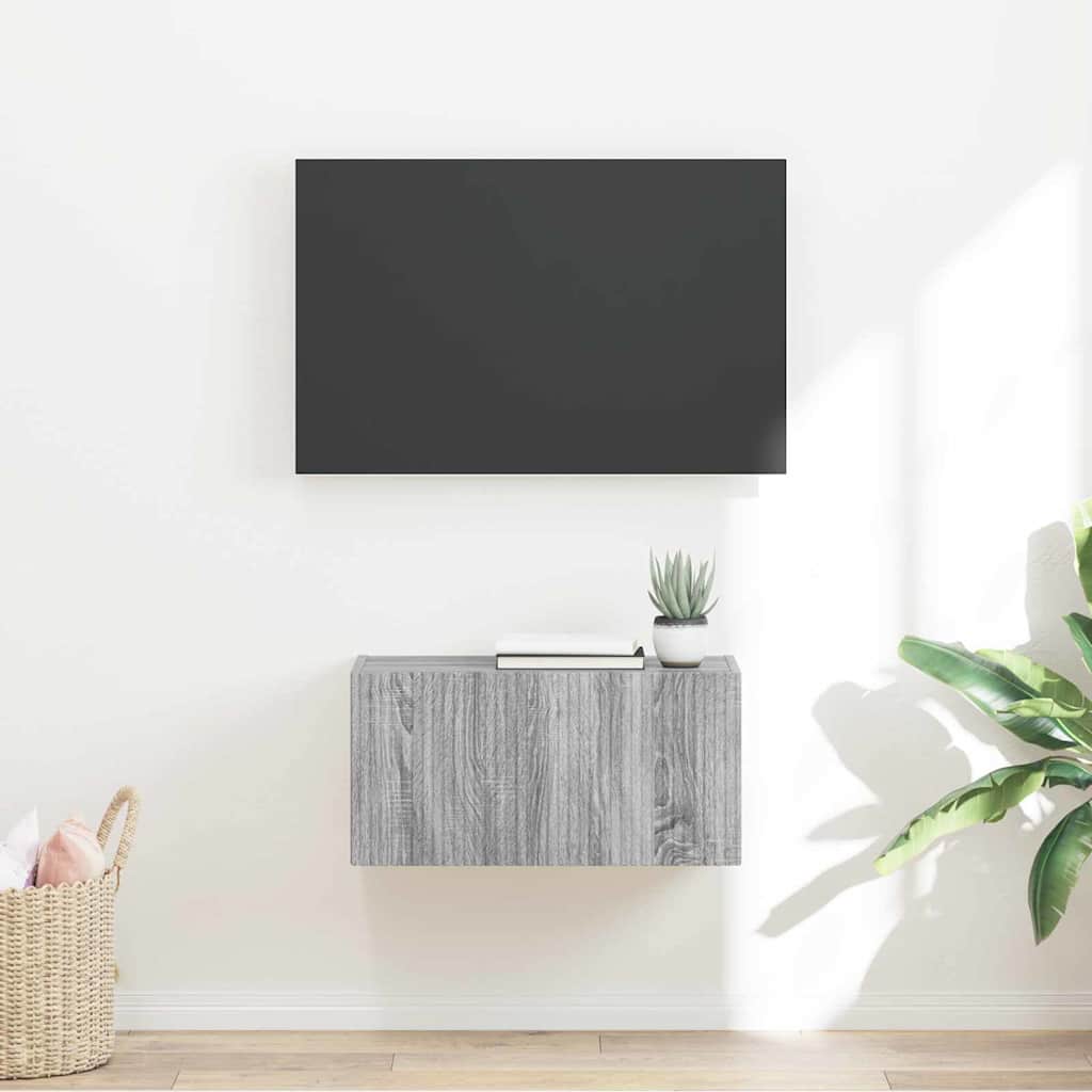 TV vægskab 60 x 31 x 29,5 cm Grå Sonoma Konstrueret træ