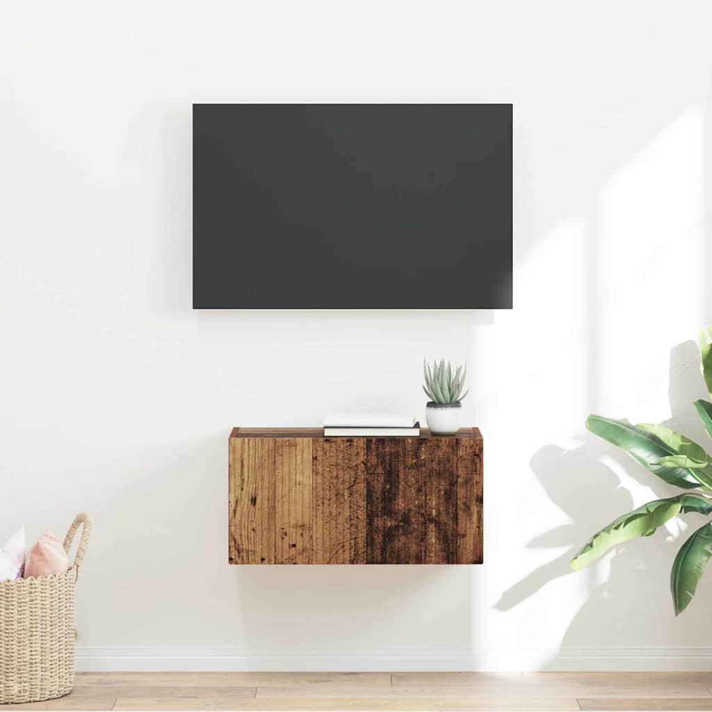 TV vægskab 60 x 31 x 29,5 cm Gammelt træ Konstrueret træ