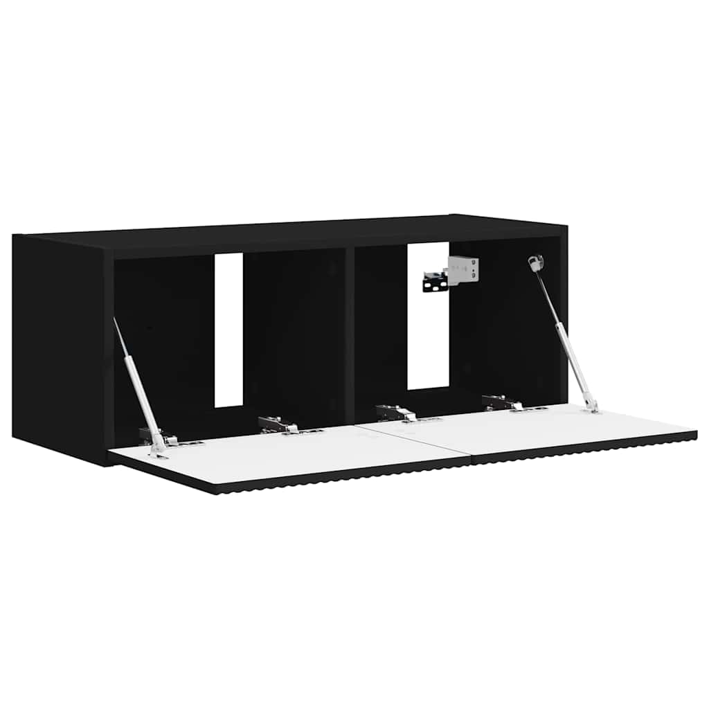 TV vægskab 78,5 x 30 x 29,5 cm Sort Konstrueret træ