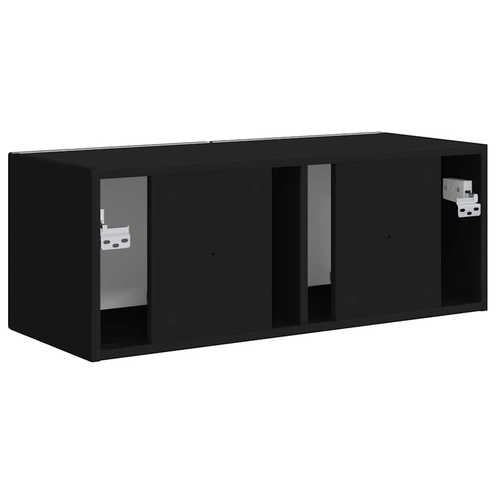 TV vægskab 78,5 x 30 x 29,5 cm Sort Konstrueret træ
