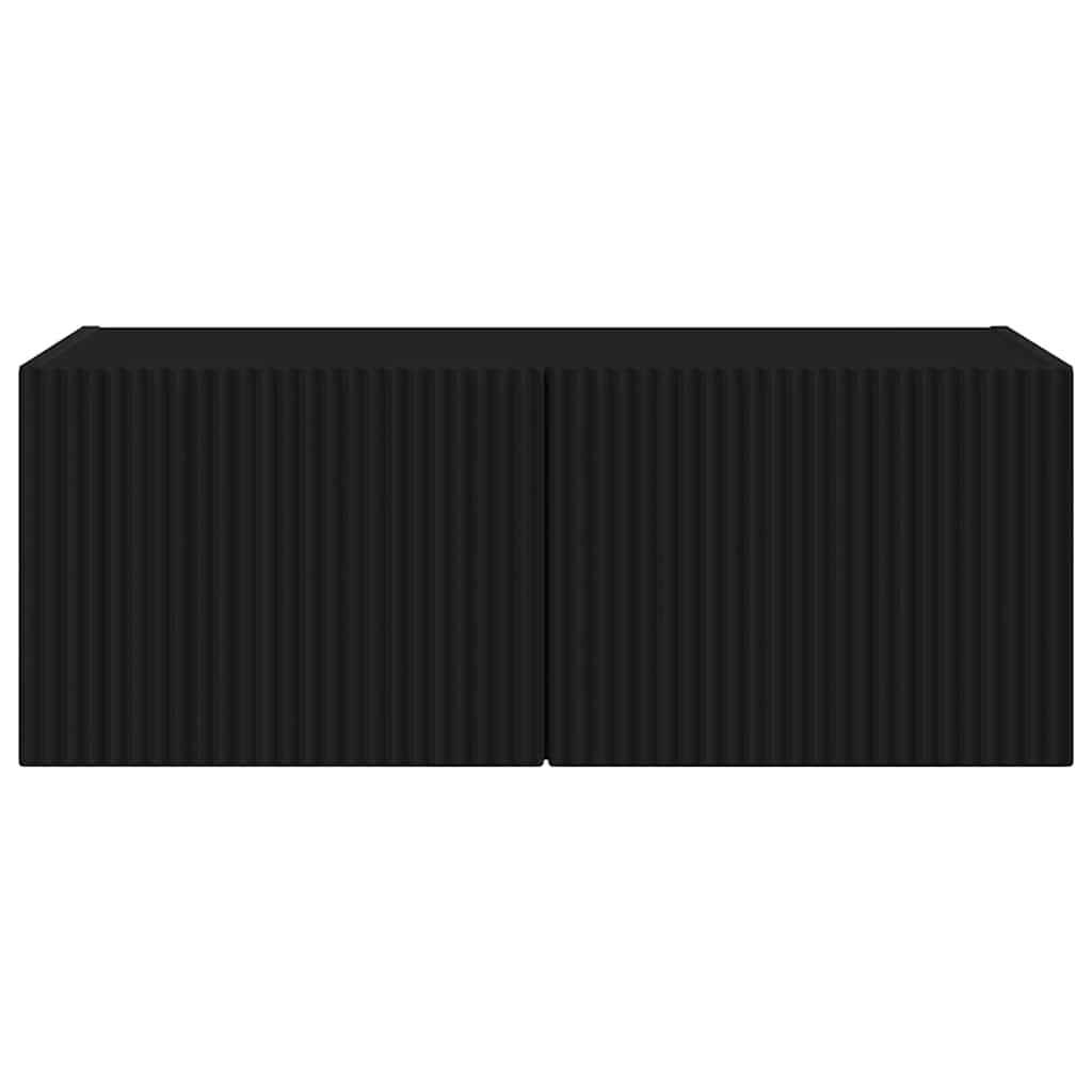 TV vægskab 78,5 x 30 x 29,5 cm Sort Konstrueret træ