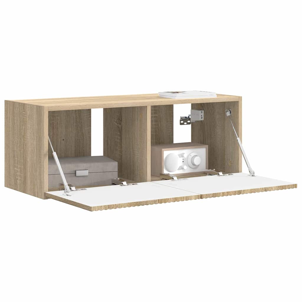 TV vægskab 78,5 x 30 x 29,5 cm Sonoma-eg Konstrueret træ