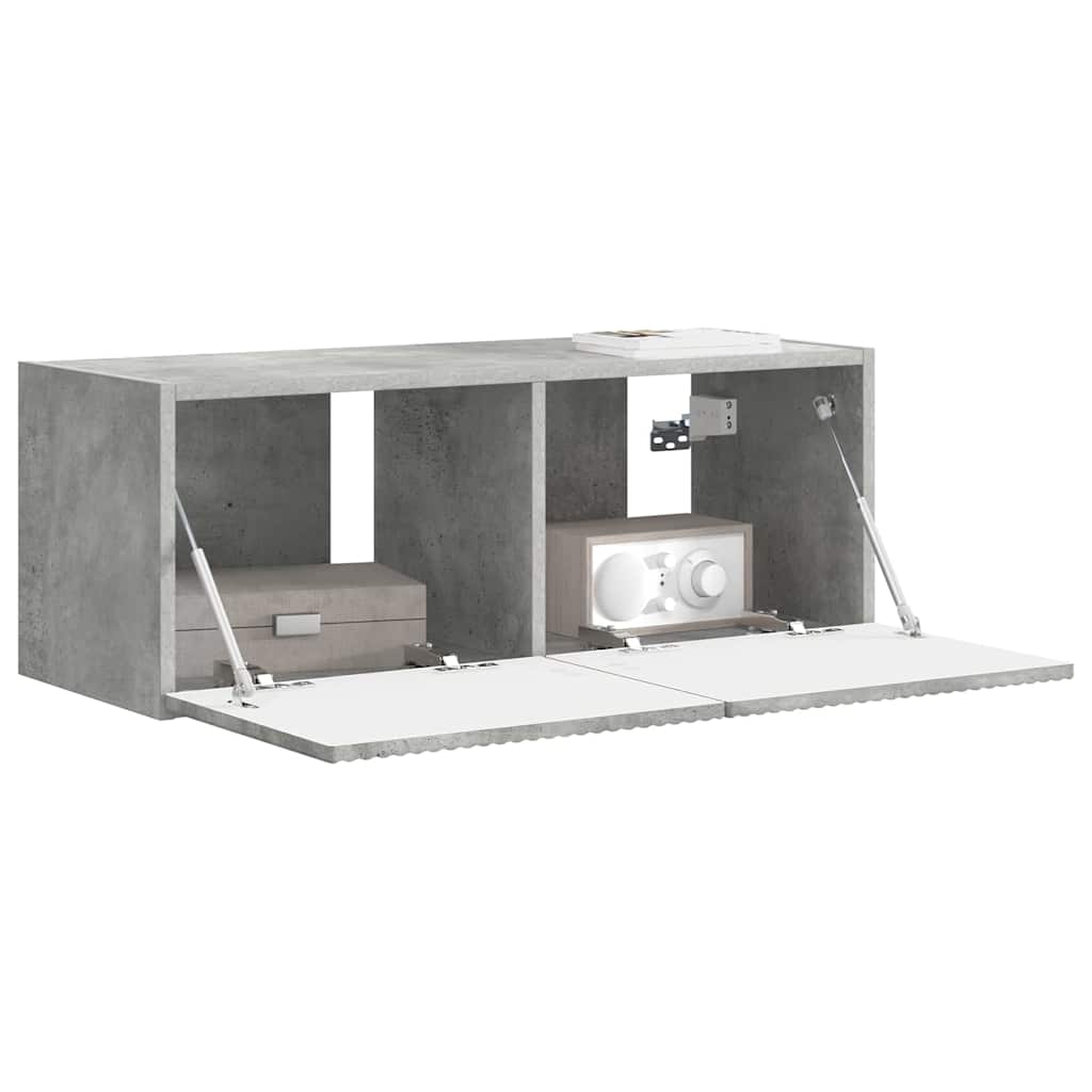 TV vægskab 78,5 x 30 x 29,5 cm Betongrå Konstrueret træ