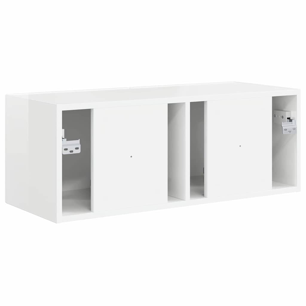 TV vægskab 78,5 x 30 x 29,5 cm Gloss Hvid Konstrueret træ