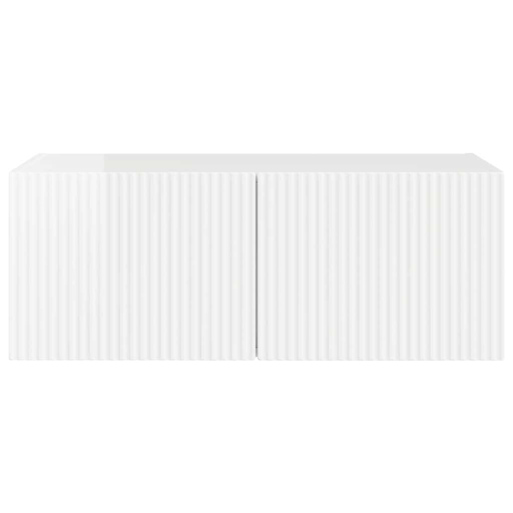 TV vægskab 78,5 x 30 x 29,5 cm Gloss Hvid Konstrueret træ