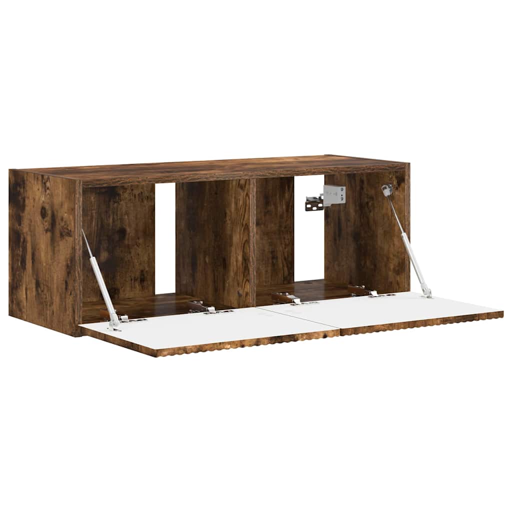 TV vægskab 78,5 x 30 x 29,5 cm Røget eg Konstrueret træ