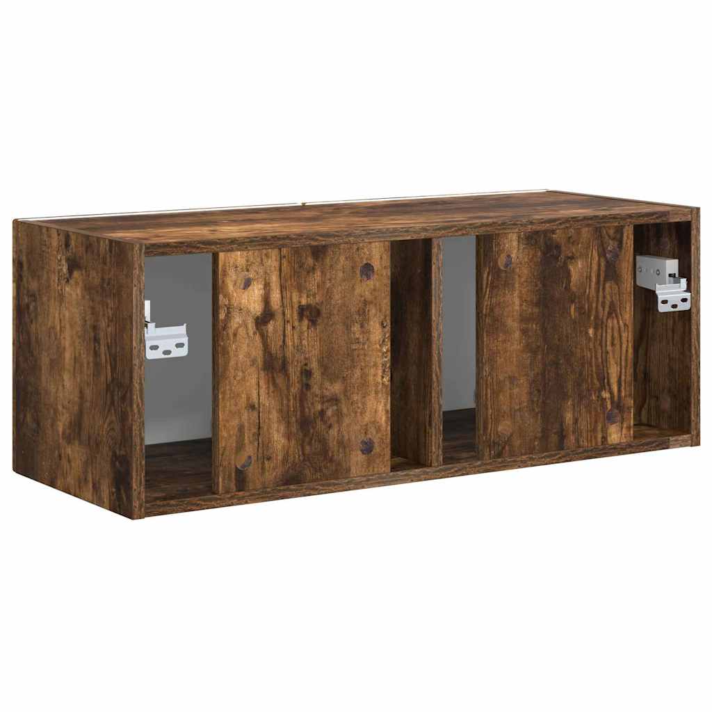 TV vægskab 78,5 x 30 x 29,5 cm Røget eg Konstrueret træ