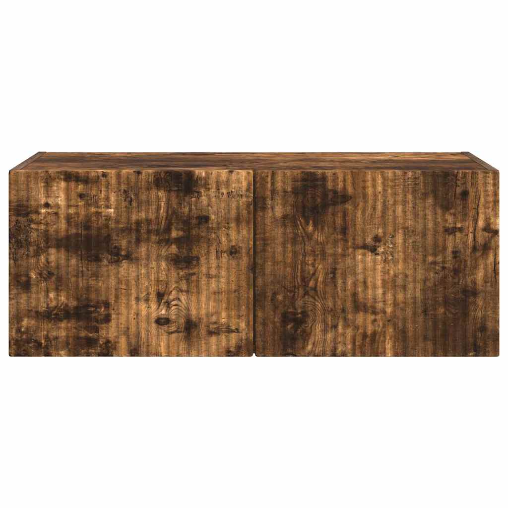 TV vægskab 78,5 x 30 x 29,5 cm Røget eg Konstrueret træ