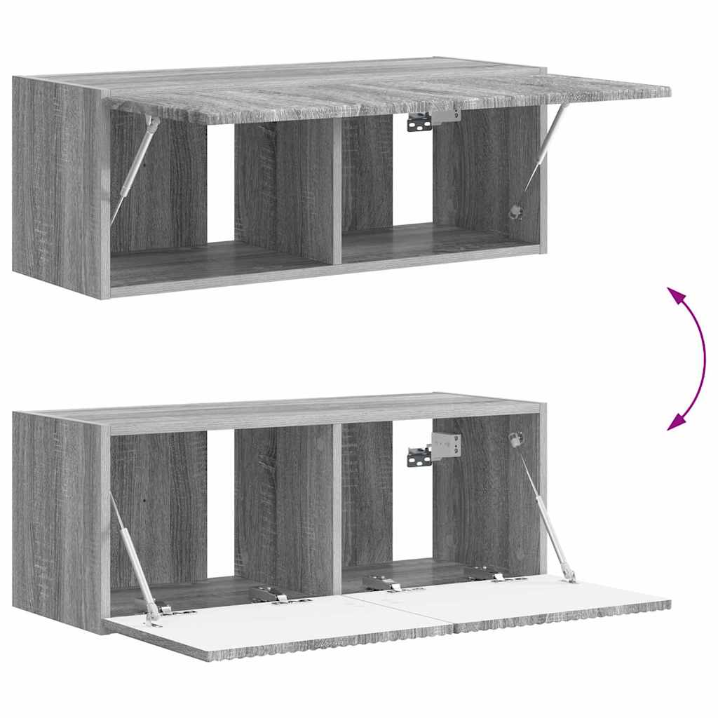 TV vægskab 78,5 x 31 x 29,5 cm Grå Sonoma Konstrueret træ