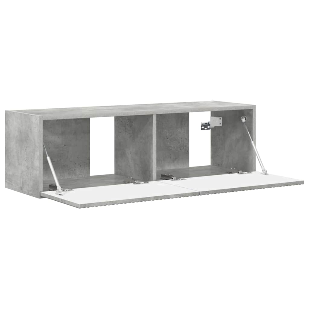 TV vægskab 98 x 31 x 29,5 cm Betongrå Konstrueret træ
