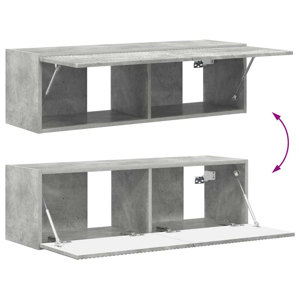 TV vægskab 98 x 31 x 29,5 cm Betongrå Konstrueret træ
