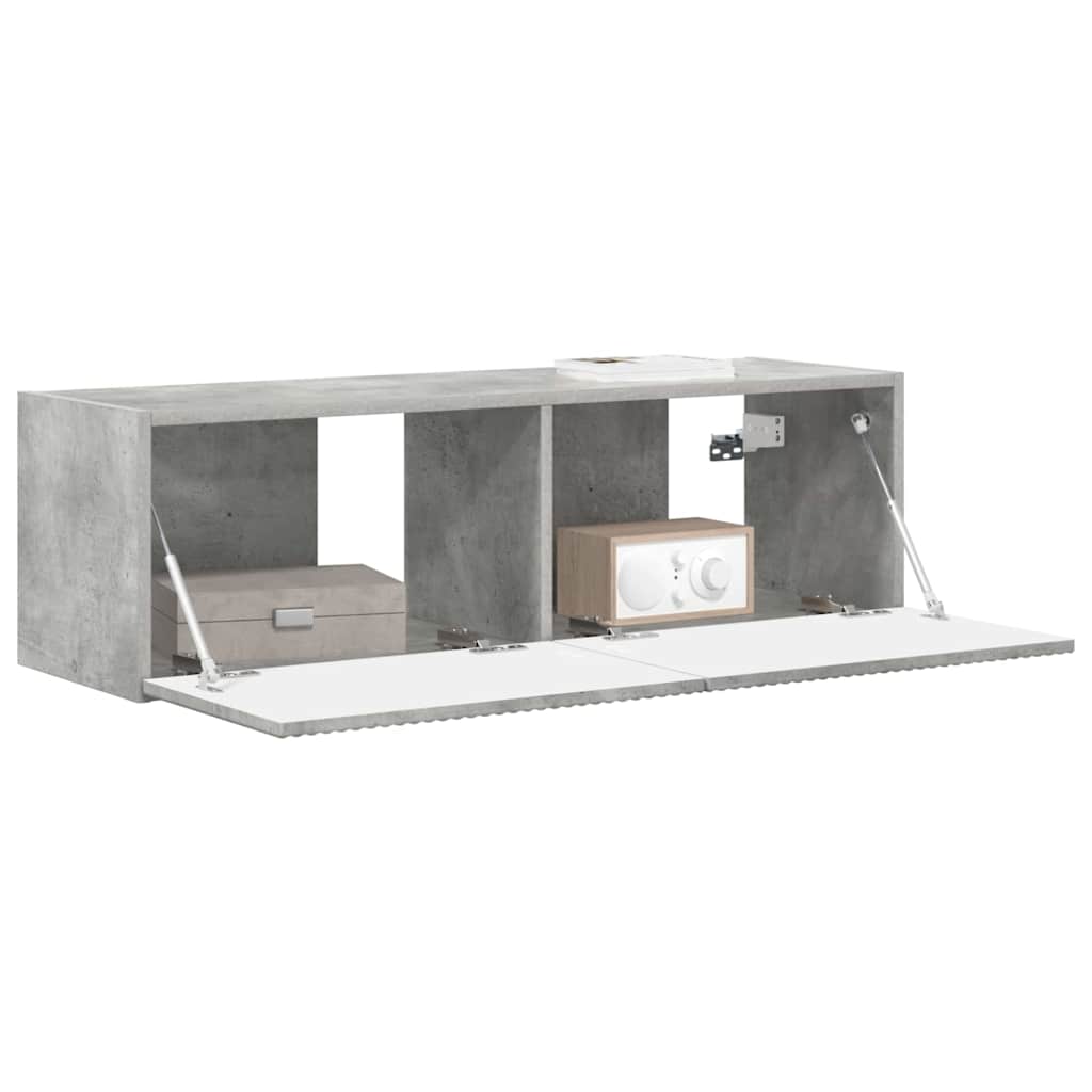 TV vægskab 98 x 31 x 29,5 cm Betongrå Konstrueret træ