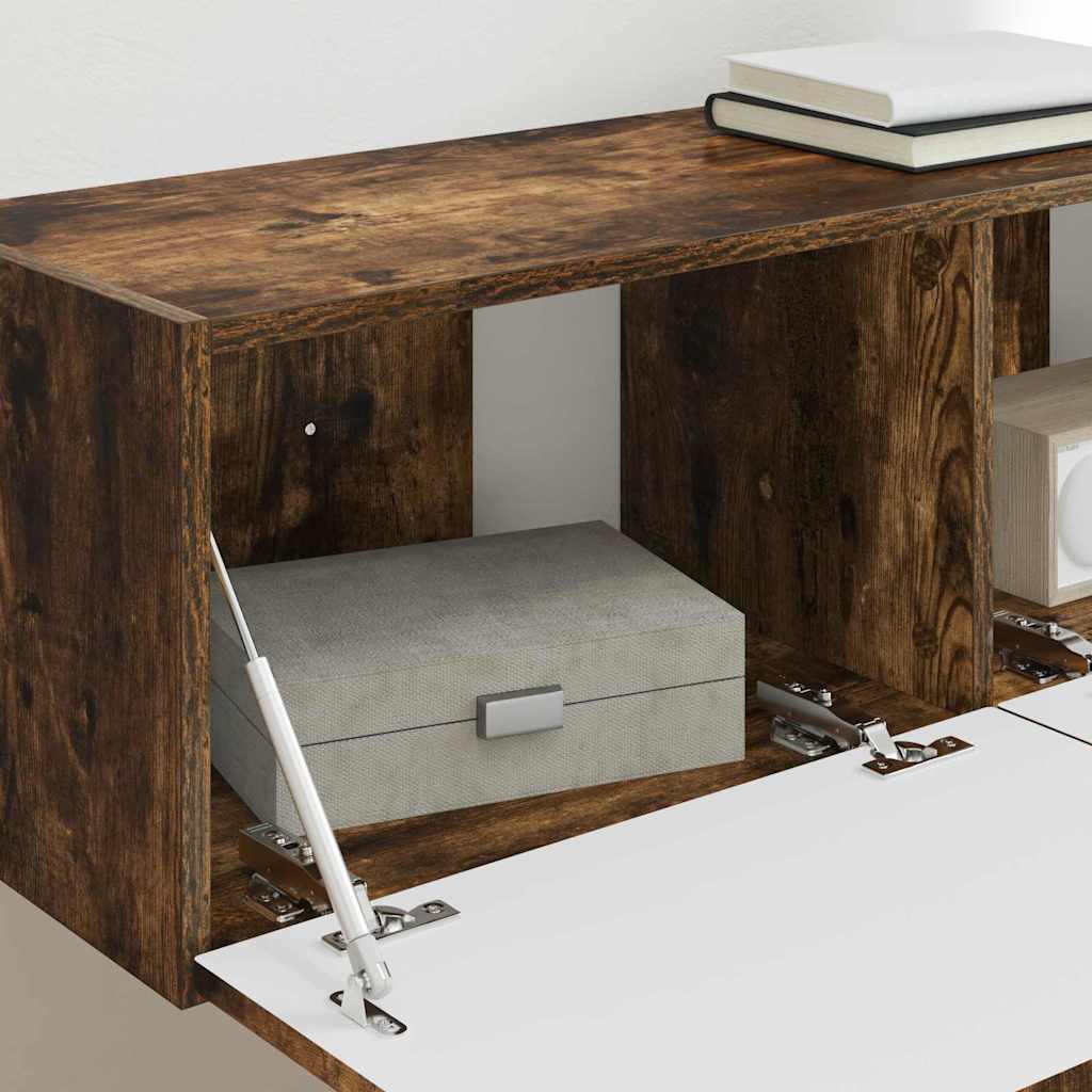 TV vægskab 98 x 31 x 29,5 cm Røget eg Konstrueret træ