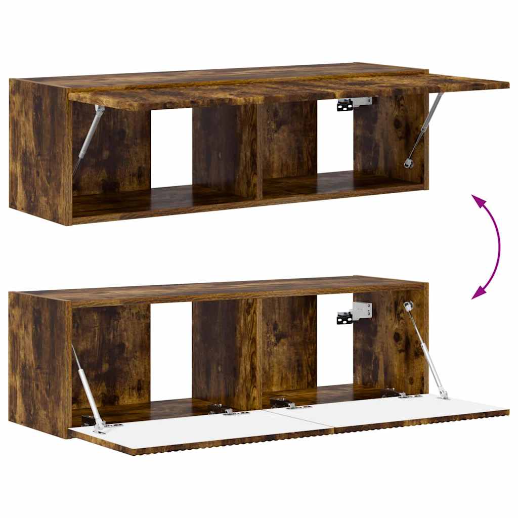 TV vægskab 98 x 31 x 29,5 cm Røget eg Konstrueret træ