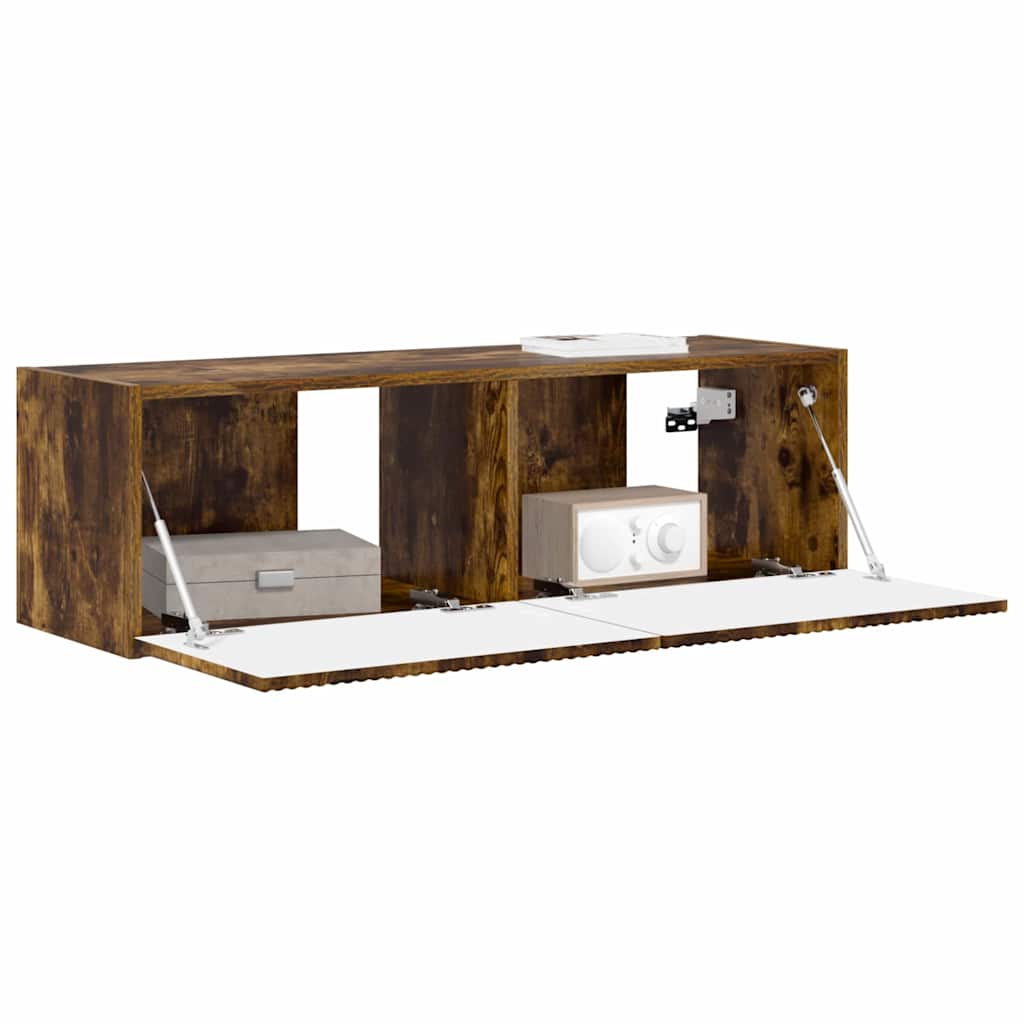 TV vægskab 98 x 31 x 29,5 cm Røget eg Konstrueret træ