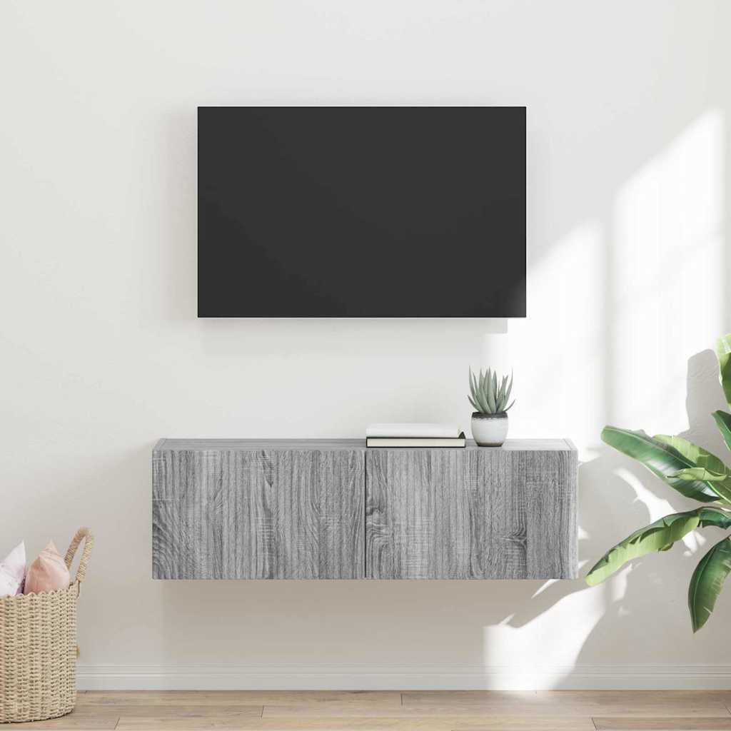 TV vægskab 98 x 31 x 29,5 cm Grå Sonoma Konstrueret træ