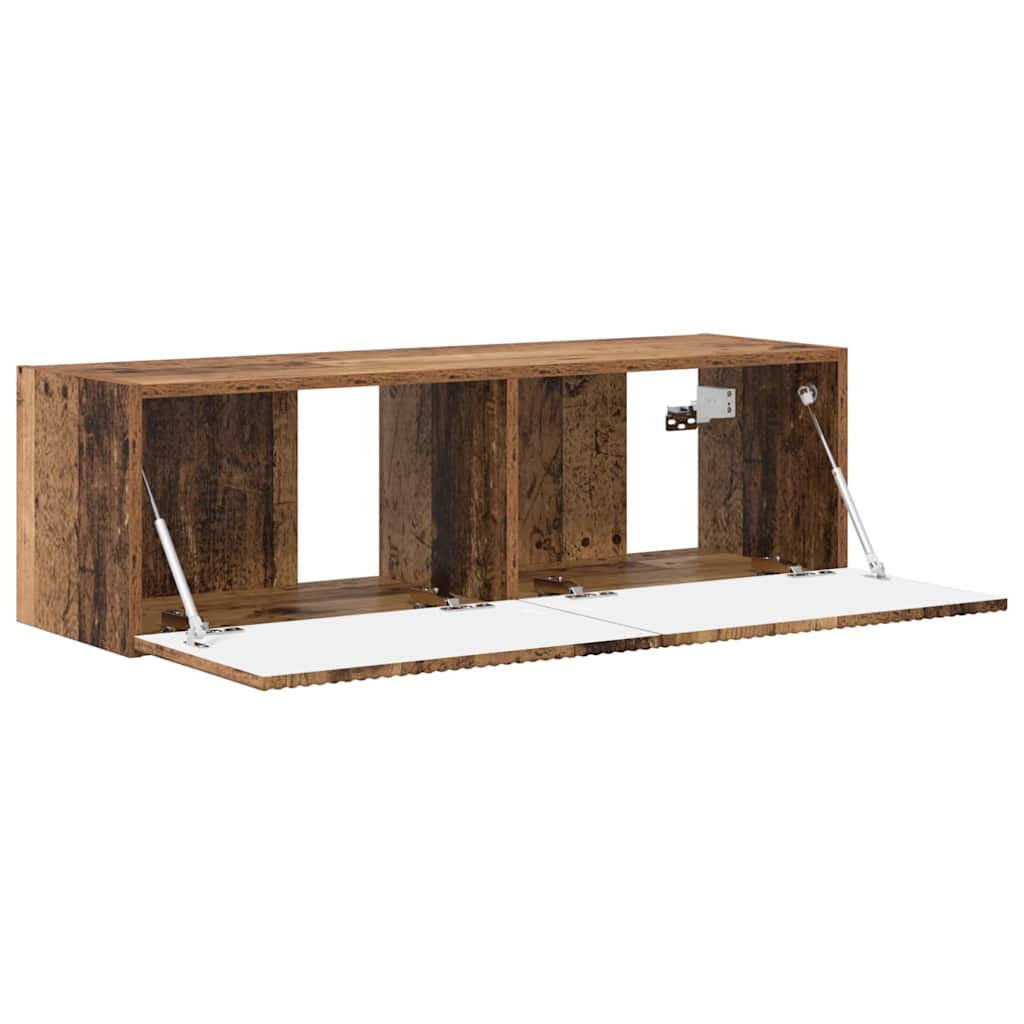 TV vægskab 98 x 31 x 29,5 cm Gammelt træ Konstrueret træ