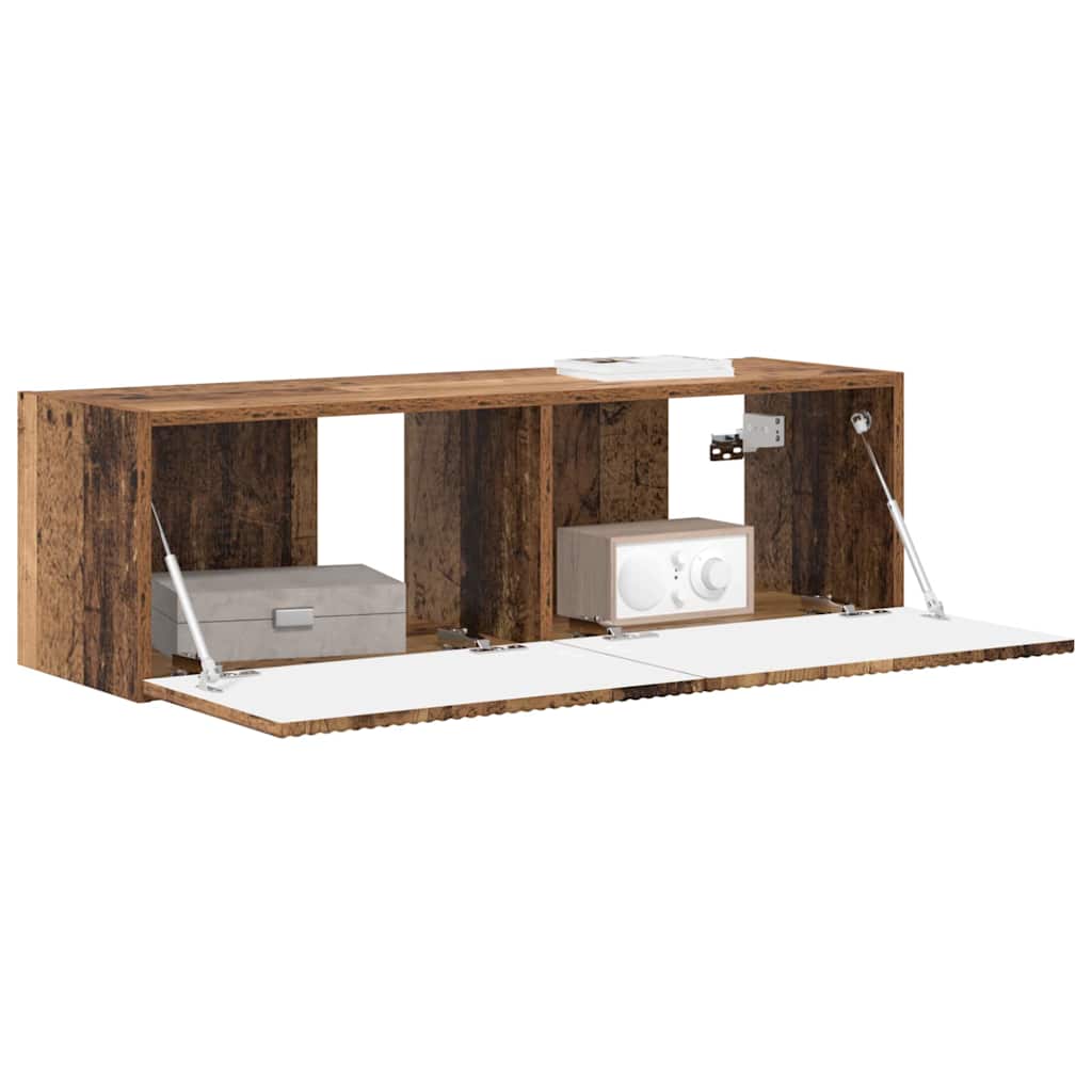 TV vægskab 98 x 31 x 29,5 cm Gammelt træ Konstrueret træ