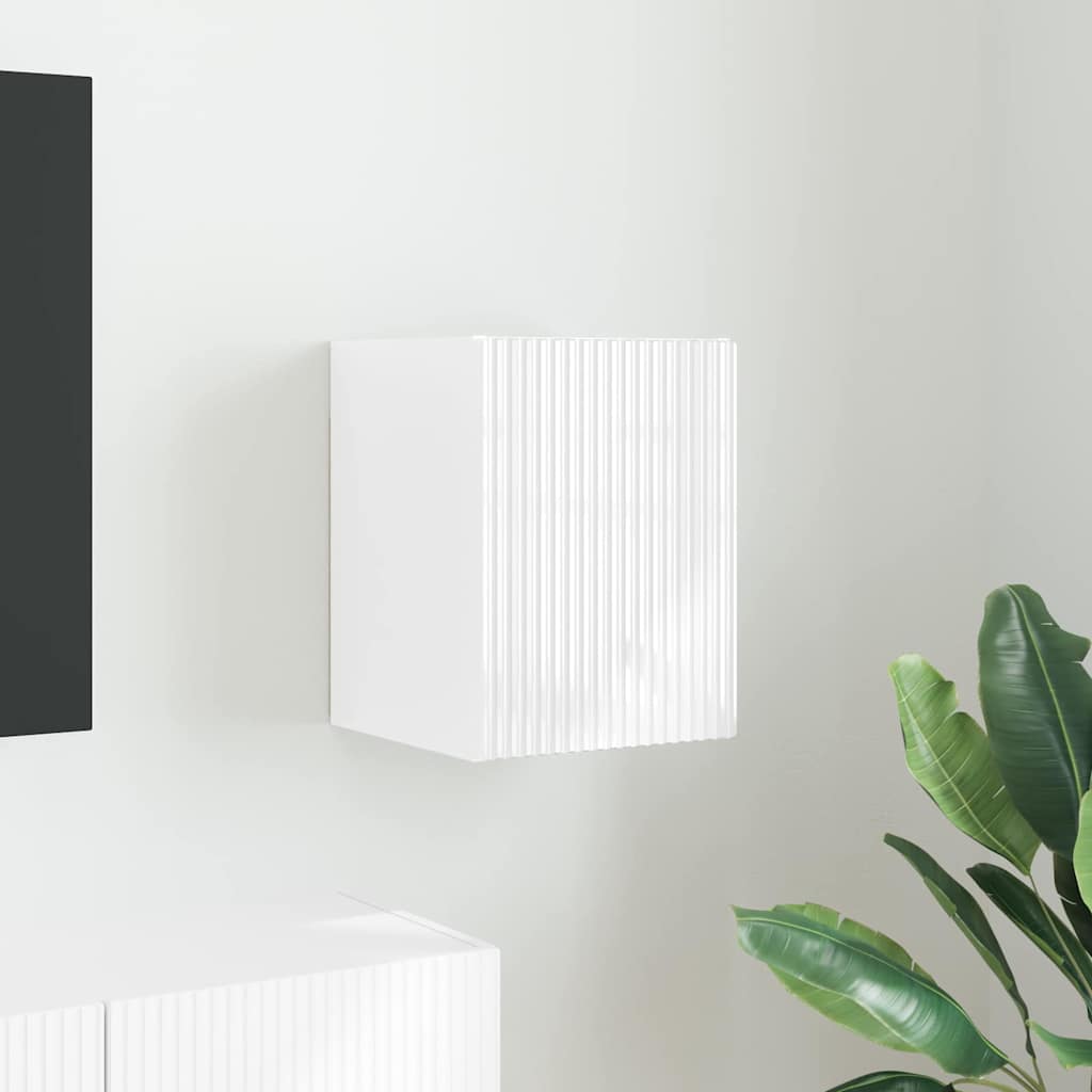TV vægskab 30 x 31 x 40 cm Gloss Hvid Konstrueret træ
