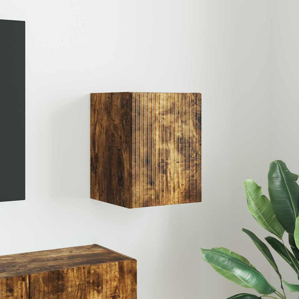 TV vægskab 30 x 31 x 40 cm Røget eg Konstrueret træ