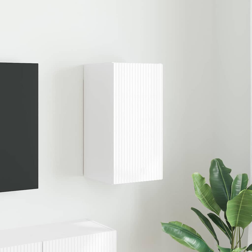 TV vægskab 30 x 31 x 60 cm Gloss Hvid Konstrueret træ