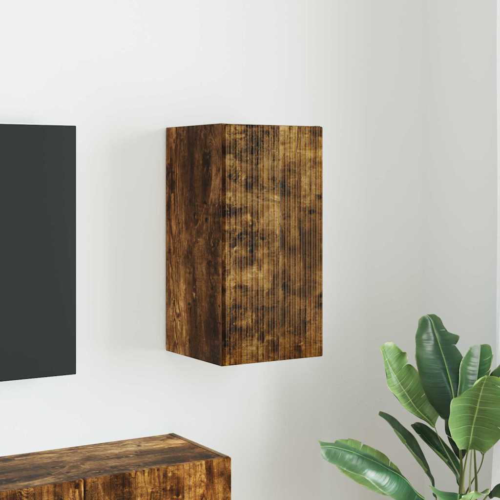 TV vægskab 30 x 31 x 60 cm Røget eg Konstrueret træ