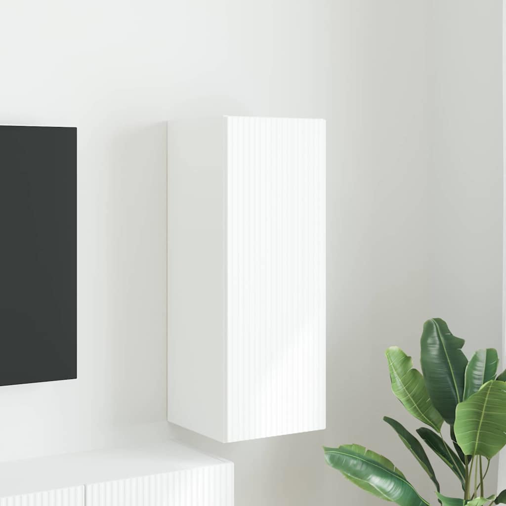 TV vægskab 30 x 31 x 80 cm Hvid Konstrueret træ