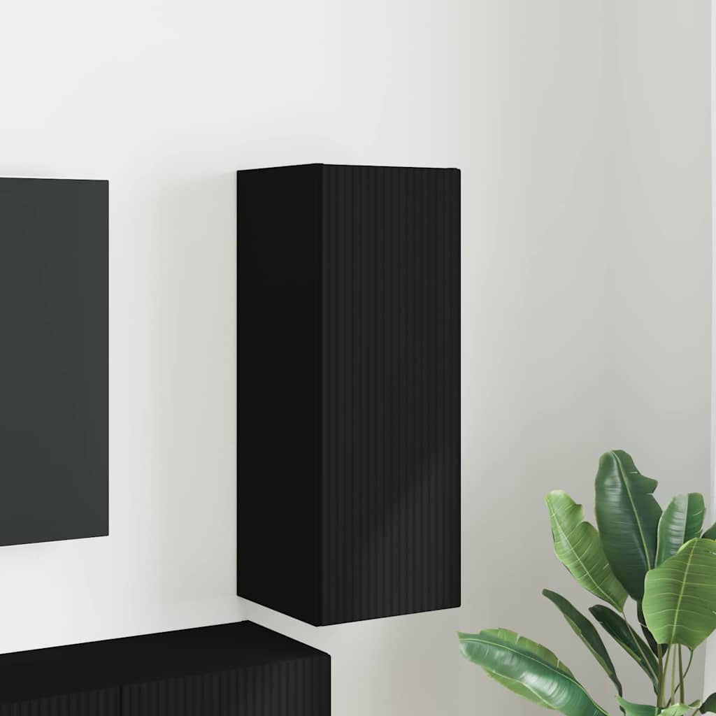 TV vægskab 30 x 31 x 80 cm Sort Konstrueret træ